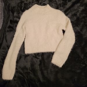NWOT S Divided White Boucle Sweater